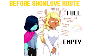 SNOWLOVE ROUTE - before and after meme by DEXstar