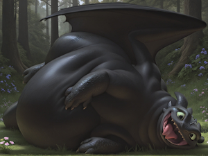 Toothless has had too many treats! by mattyboi1998