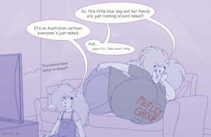 Ariel Watches the Blue Dog by SatsumaLord