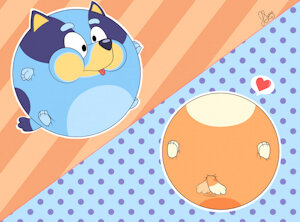 This Artwork Of Bluey Is Called "Balloons" by Nat64