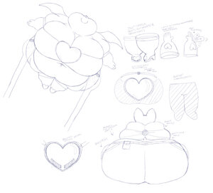 Rouge outfit design notes by Arakasa