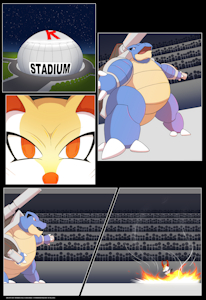 Pokepain League Braixen vs Mega Blastoise Pg1/5 by YunLang