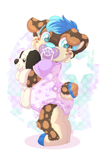 hugging my plushy by hammelot