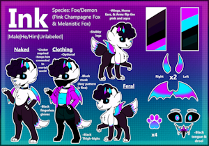 Ink Ref Sheet 2026 (Fursona) by MiracleInk