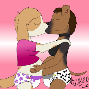 Diapered Pregnant Sapphic Dogs by BabyAzalea