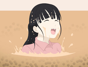 Bubble tea bath by darkbunny666