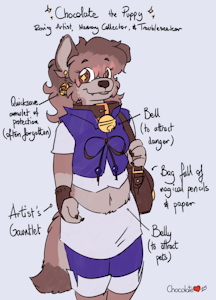 Troubleseeker Puppy Character Design by ChocolateKitsune