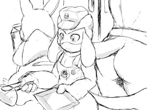 Sketch 598 - Riolu , Pikachu , Lucario by WinickLim