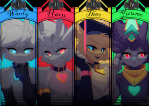 Heart pendant femboy crew 💙🩷💛💚 by warden006