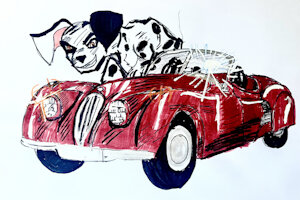 Patch Dalmatian and XK 120 in the Koikeverse by Ghostpony126