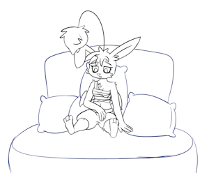 Injured moogle by FlameSnow