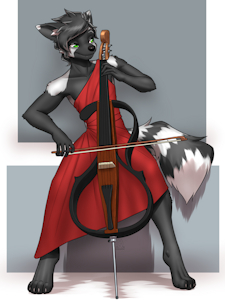 [C] Silver Plays the Cello by MykeGreywolf
