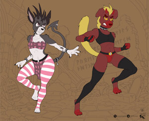 Guadalupe y Ferinzio Color COM WIP by LizardAge