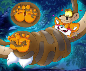 Commission: Tails & Kaa - Tickly Dreams! by KnightRayjack
