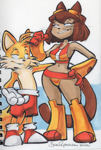 Tails putting&nbsp;&nbsp;the moves on Kit by rick2tails