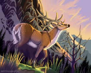 red deer by BestialWruff