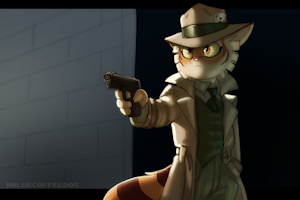 Trench Coat Trouble Boy by bluecoffeedog