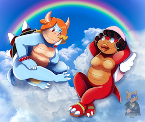 Art Trade Up in the clouds by HamsterGirlTheHamster