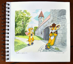 Watercolor Journey: Bento and Shackle in Tallinn (15/20) by pandapaco
