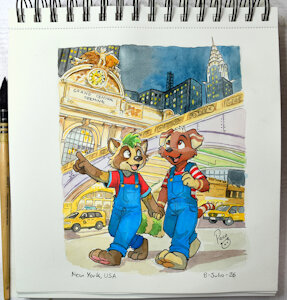 Watercolors Journey: Chase and Samy in New York (20/20) by pandapaco
