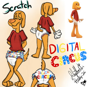 Scratch From Digital Circus Diapered by RhythmCHusky94