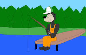 Lance Bear is Fishing in Mississippi River by sebashton
