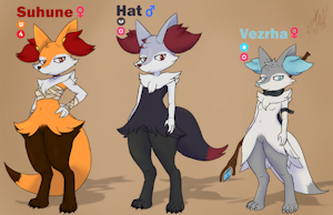 Braixens OCs by FoxWithHat
