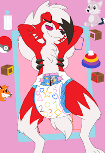 Nate Bailey the Sexy ABDL Midnight Lycanroc V2 by JJJTechno2003