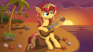 Sunset Shimmer - Sunset Guitar by CyanLightning