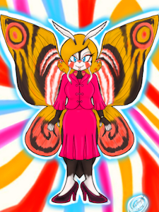 Commission: 60's Mobian Mothra by MelSky