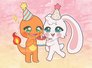 Charly and Bun at my Birthday by ItsBathTime