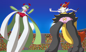 Dynamax gardevoir braixen battle upskirts by PonPonTheDreambunny