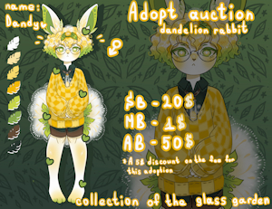 Adoption Dandy a dandelion rabbit by chiiimeraaa