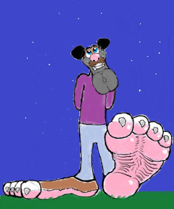 Tommy the bigfooted pup by BarefootDog