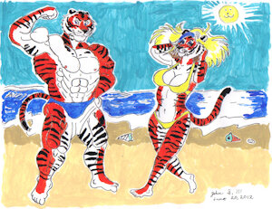 Tiger Tiger Burning Bright Summer by bluecollie55