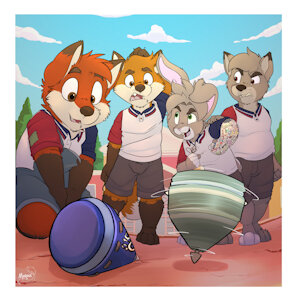 Spinning top fight! by Gruenschnabel