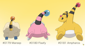 Mareep Family Buttdex Entry by pichu90