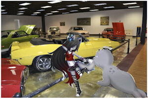 Kay and Robby in the NTX auto museum by Ghostpony126