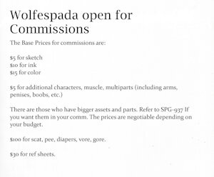 Wolfespada open for Commissions by wolfespada