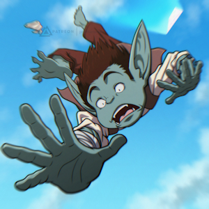 Falling Green Pea by PrismaNoodle