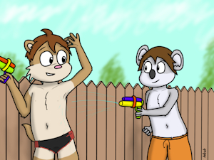 Waterfight! [Comm] by Matathesis