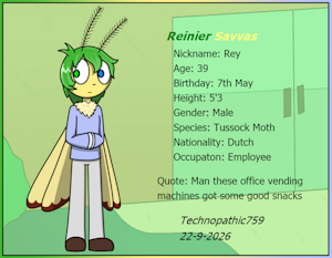 Character card-- Reinier Savvas by Netherkitty