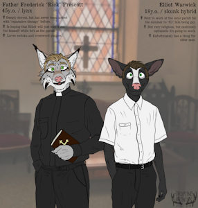 Father Prescott and Elliot by Droptine