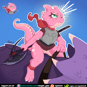 [COMM] Ana the Dragon Knight Cleric and Ox - adflareon by gab0o0