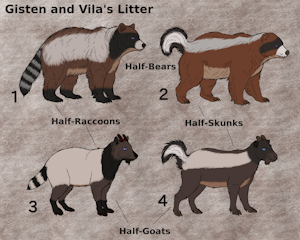 Gisten and Vila's Litter by ShamanSquirrel