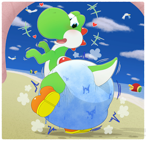 Drenched Duckwalking Diapered Dino~ by Tenerius