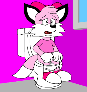 Skyline the Fox in the Toilet Poses by FoxLover2002