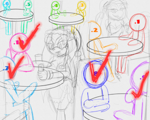 W.I.P. Christmas At Club Rouge YCH# Commission: $30USD Each by MelSky