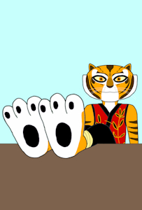 Tigress's feet on the table by TheFurryTree