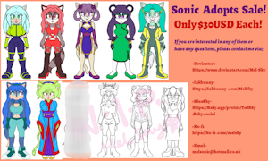 October Sonic Adopts For Sale: Only $30USD Each by MelSky